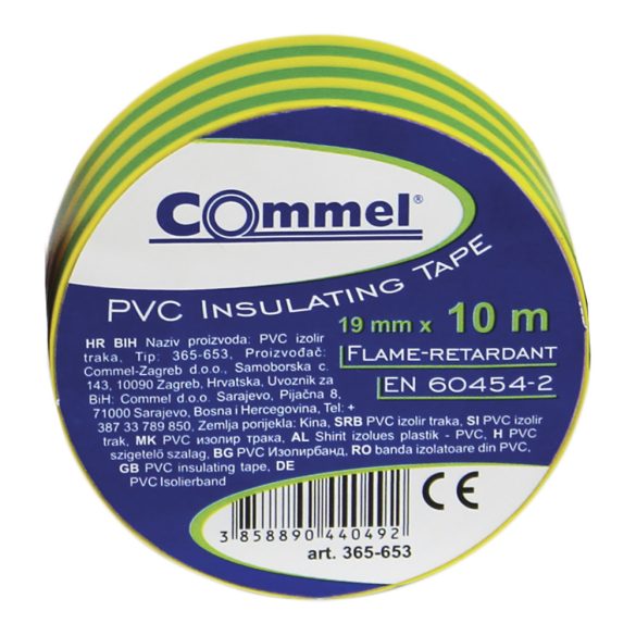 Commel szigetelőszalag  15mm x 10m zöld sárga 1 db 