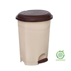   Pedálos szemetes kuka, műanyag, ECO barna kivehető kosárral, 12L NO3