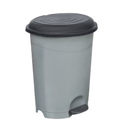   Pedálos szemetes kuka, műanyag, ECO antracit, kivehető kosárral, 50L