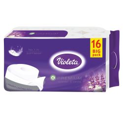   VIOLETA prémium toalettpapír, 3 rétegű, levendula-vanília, 16 tekercs